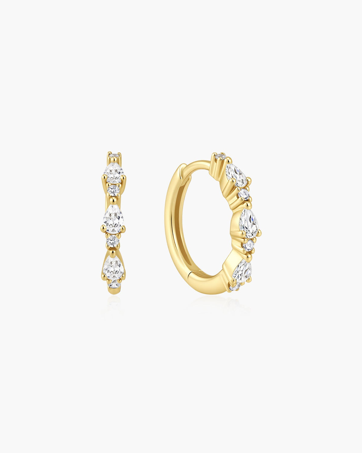 Ania Haie Gold Teardrop Trio Huggie Hoop Earrings