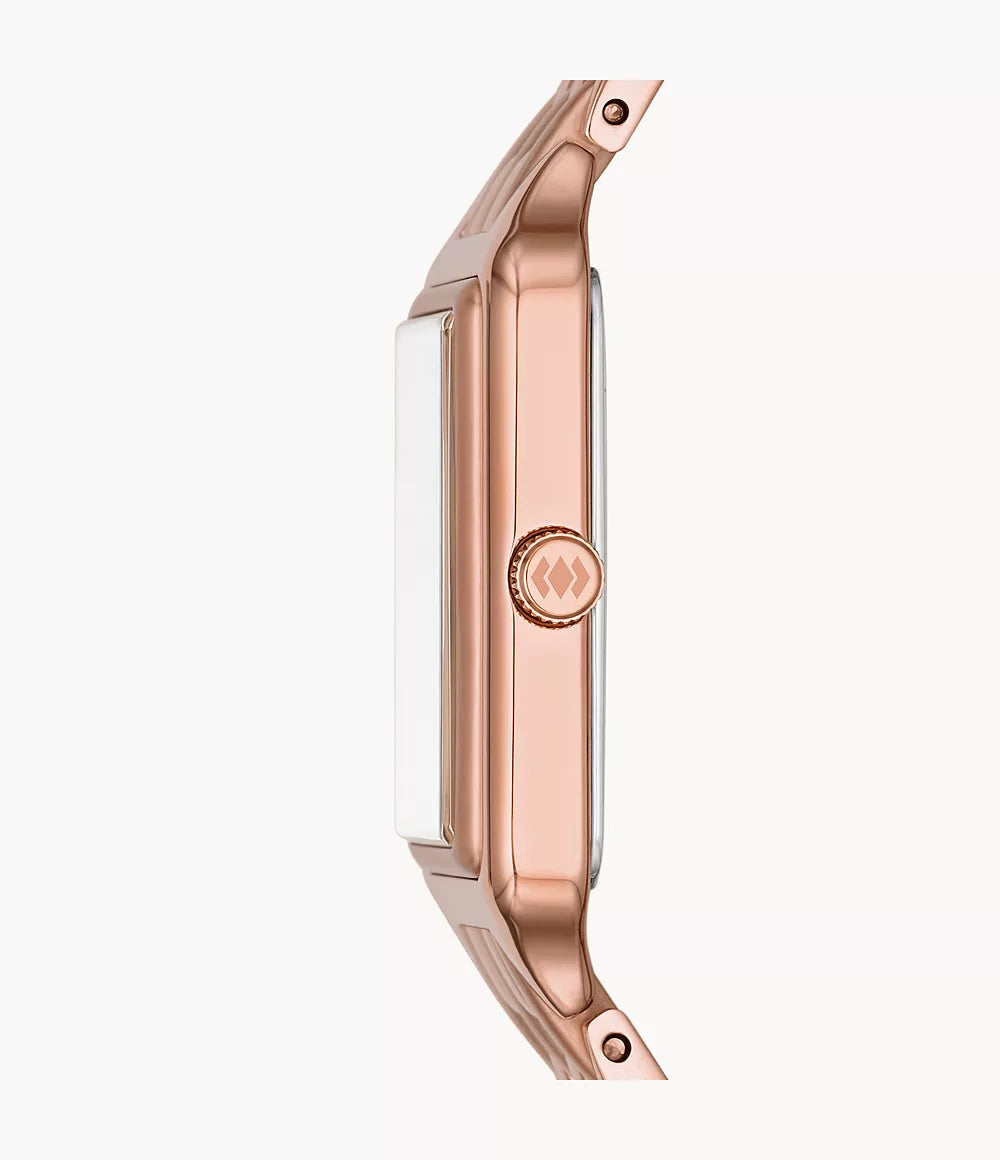Fossil Raquel Three-Hand Date Rose Gold-Tone Stainless Steel Women's Watch