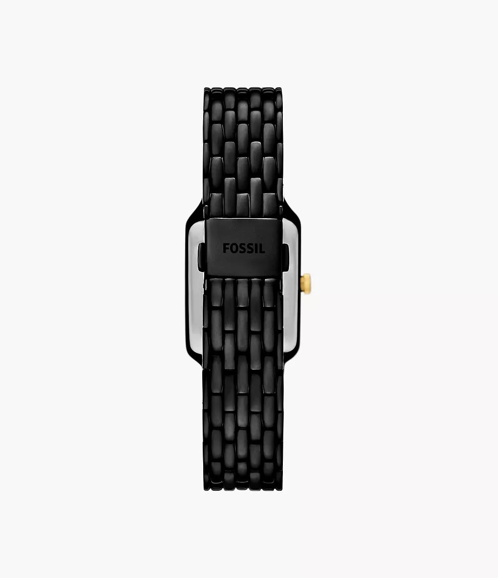Fossil Raquel Three-Hand Date Black Stainless Steel Women's Watch