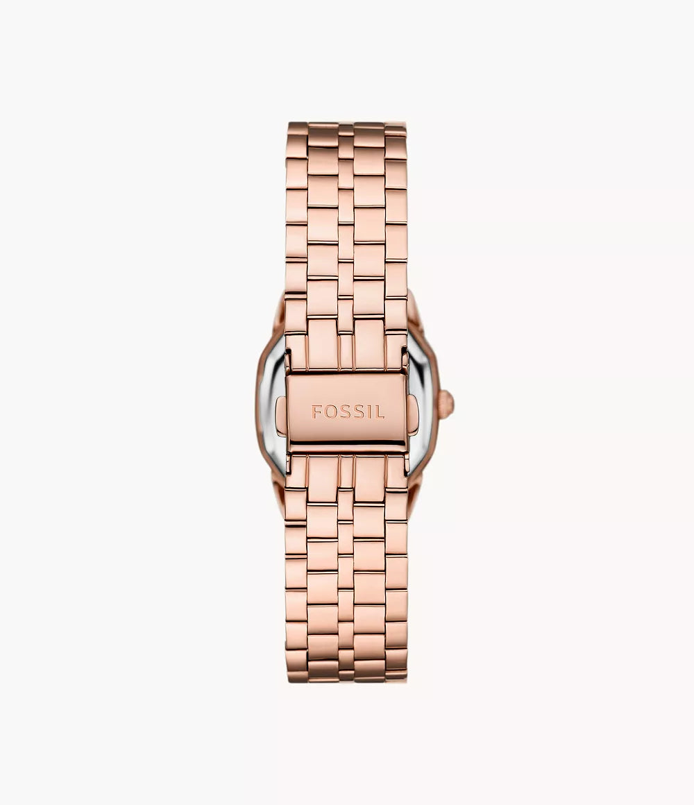 Fossil Harlow Three-Hand Rose Gold-Tone Stainless Steel Women's Watch