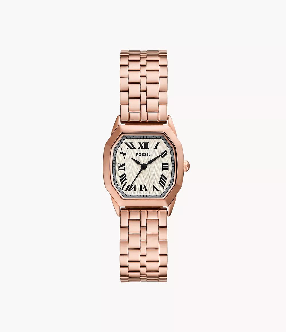 Fossil Harlow Three-Hand Rose Gold-Tone Stainless Steel Women's Watch