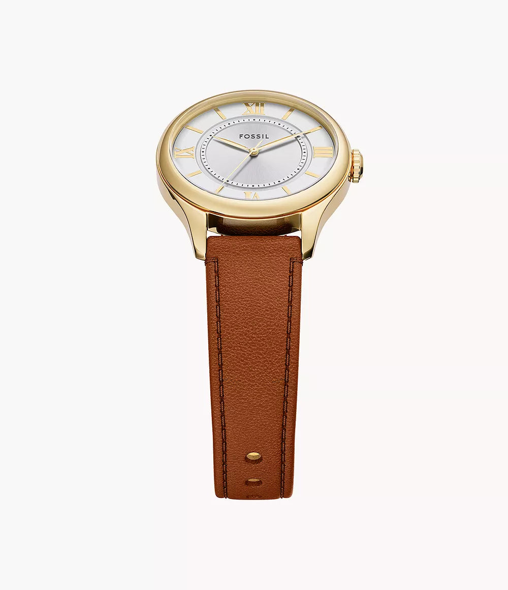 Fossil Gilmore Three-Hand Brown Leather Women's Watch