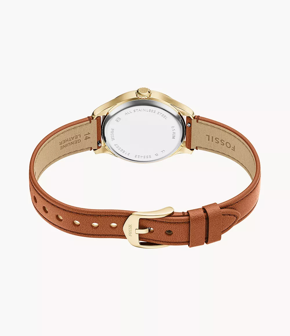 Fossil Gilmore Three-Hand Brown Leather Women's Watch