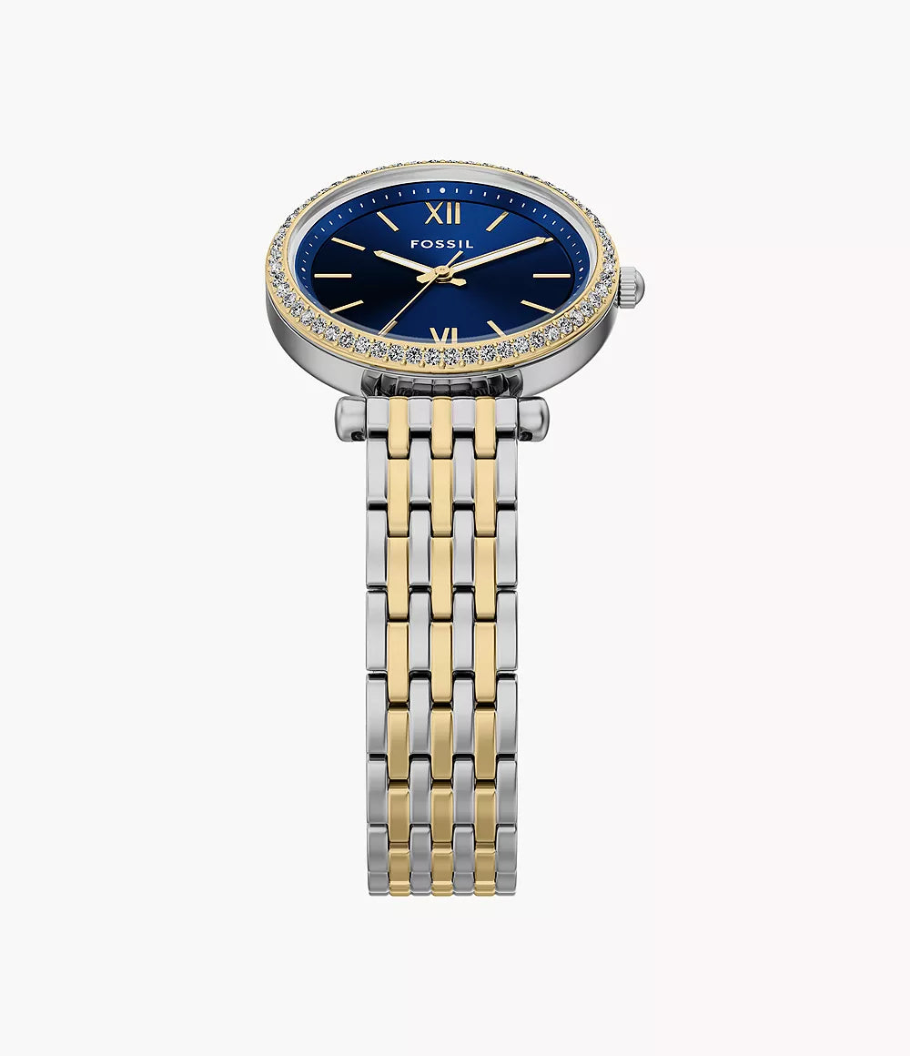 Fossil Carlie Mini Three-Hand Two-Tone Stainless Steel Women's Watch