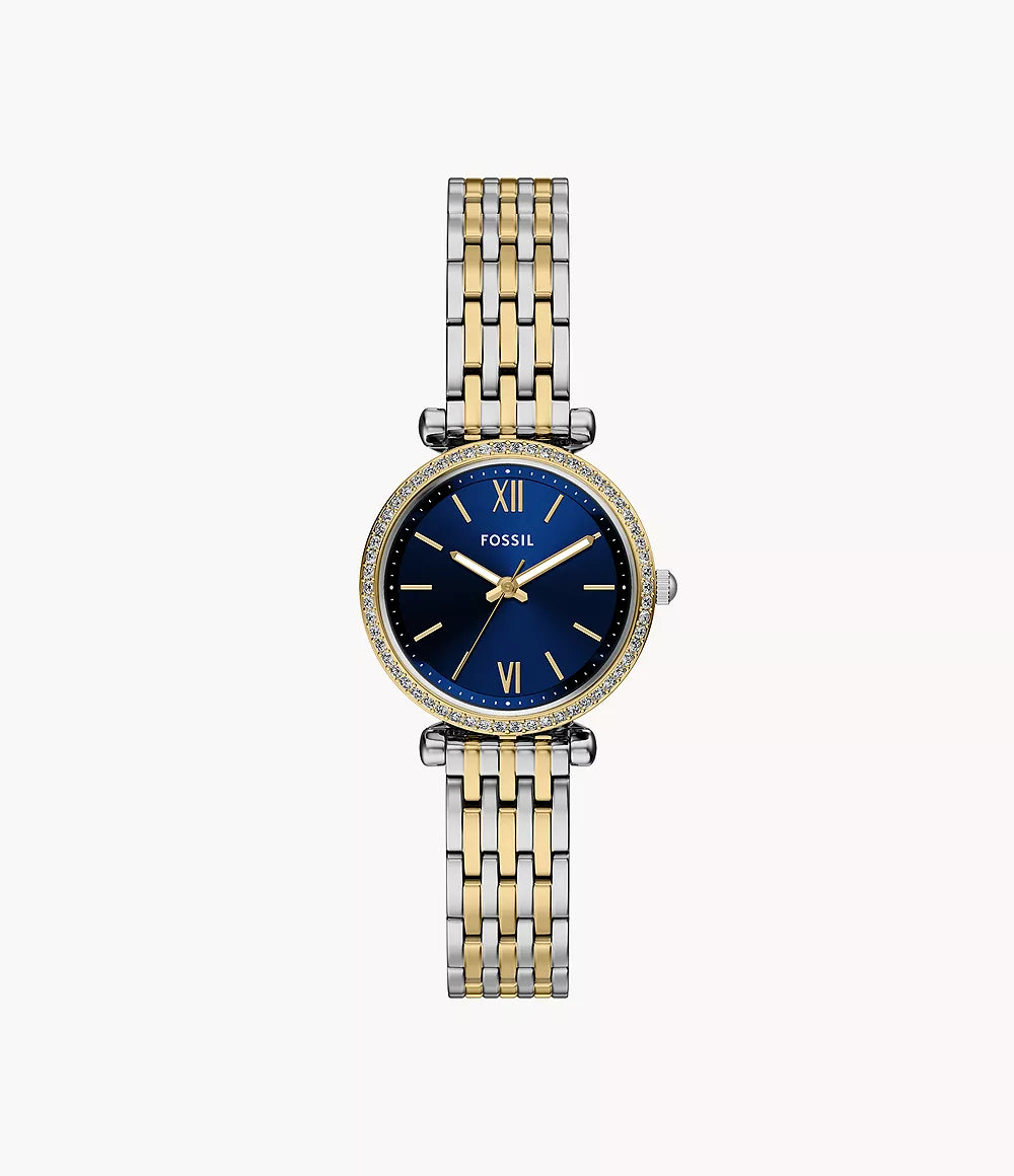 Fossil Carlie Mini Three-Hand Two-Tone Stainless Steel Women's Watch