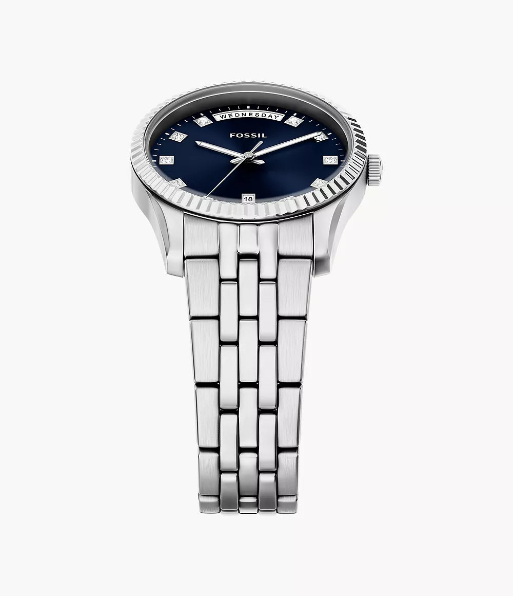 Fossil Scarlette Three-Hand Day-Date Stainless Steel Women's Watch