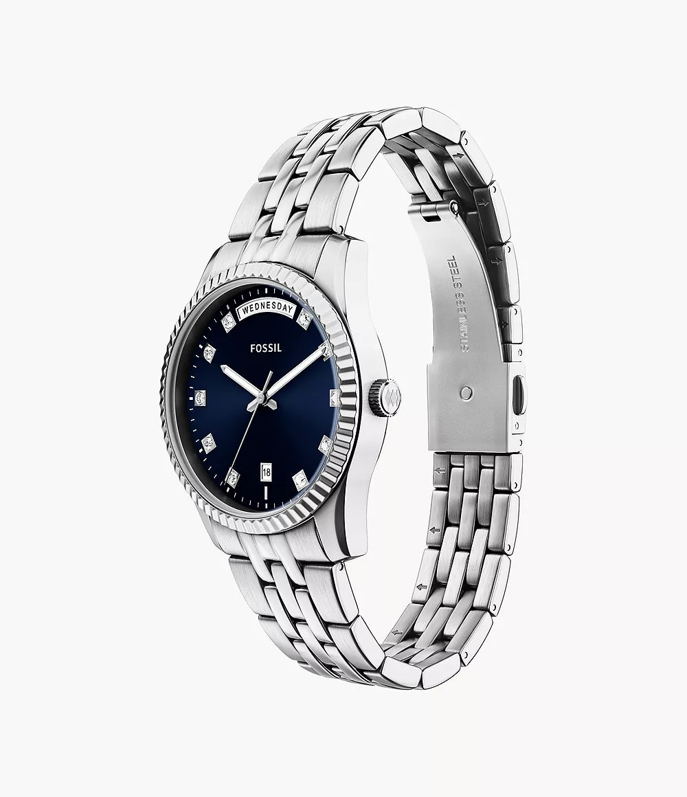 Fossil Scarlette Three-Hand Day-Date Stainless Steel Women's Watch