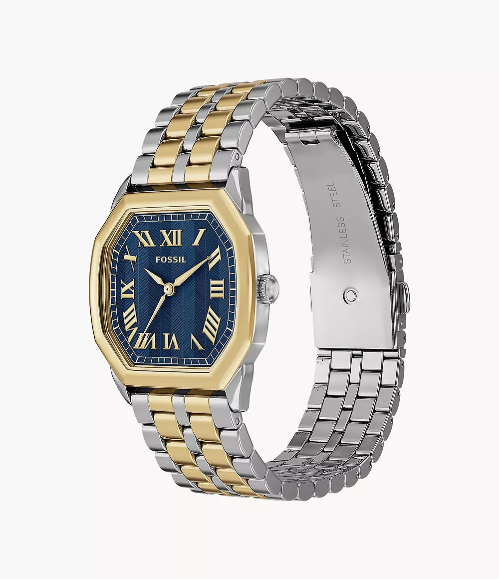 Fossil Harlow Three-Hand Two-Tone Stainless Steel Women's Watch