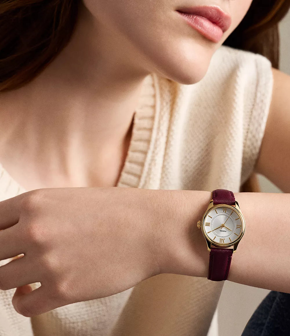 Fossil Gilmore Three-Hand Red Leather Women's Watch