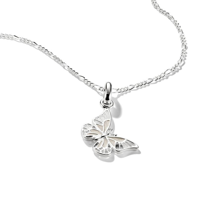 Elegant Sterling Silver Butterfly Charm Pendant: Connect Collection, Dainty Jewelry Accessory