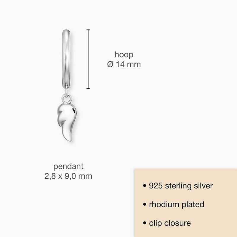 Engelsrufer Flying Wings Silver Hoop Earrings