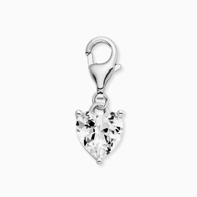 Engelsrufer Heart Charm 925 Sterling Silver with Zirconia