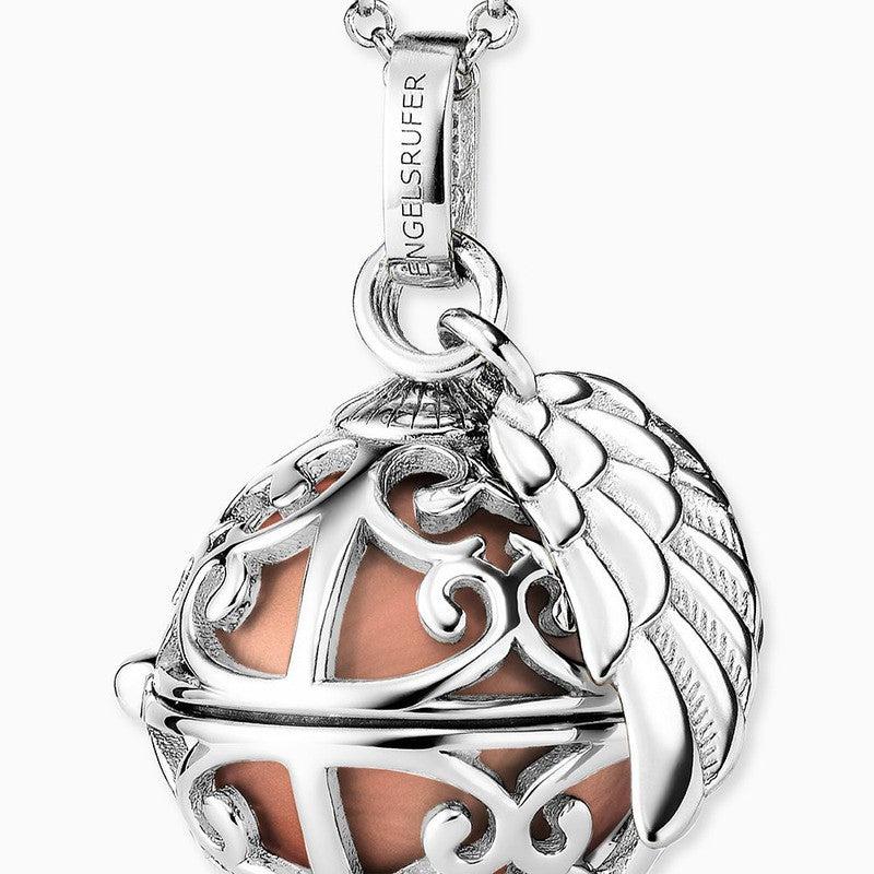 Engelsrufer Necklace Angel Whisperer with Wing Pedant Sound Ball Rose