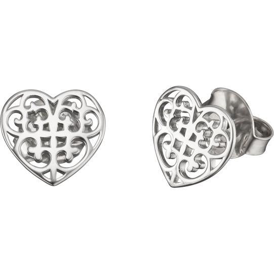 Engelsrufer Patterned Heart Stud Earrings