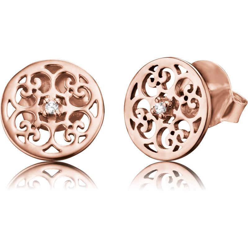 Engelsrufer Rose Gold Ornament CZ Stud Earrings