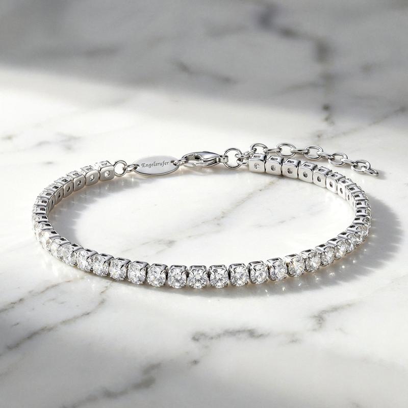 Engelsrufer Shiny Silver Tennis Bracelet with Sparkling Cubic Zirconia