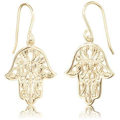 Engelsrufer Yellow Gold Fatima's Hand Earrings