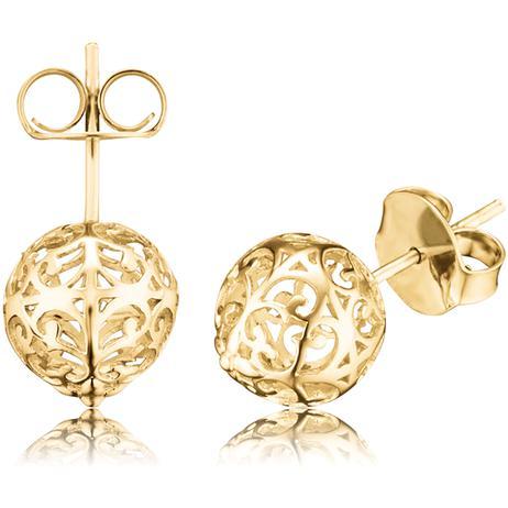 Engelsrufer Yellow Gold Filigree Ball Stud Earrings
