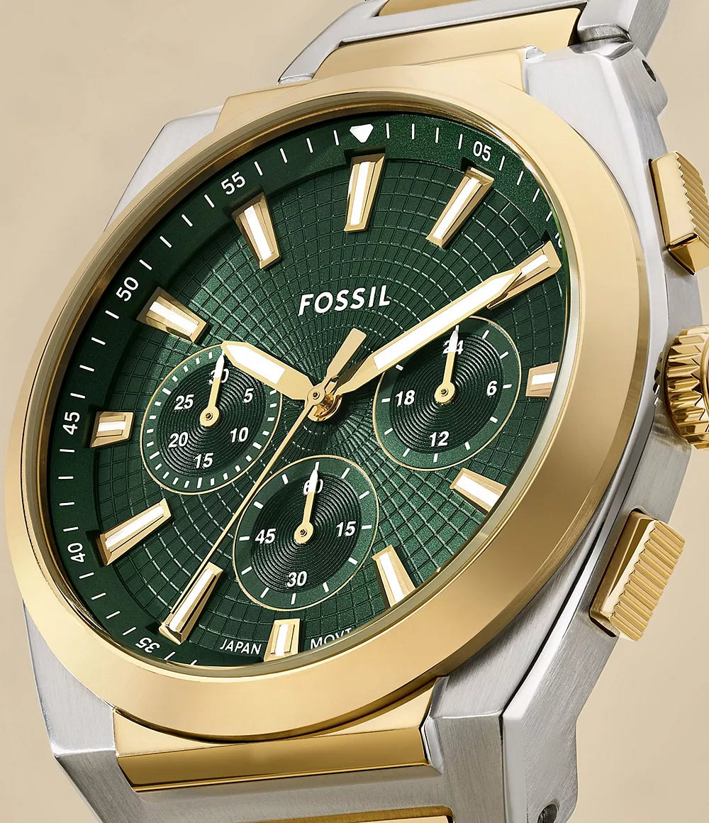 Fossil Everett Chronograph Two-Tone Stainless Steel Men's Watch
