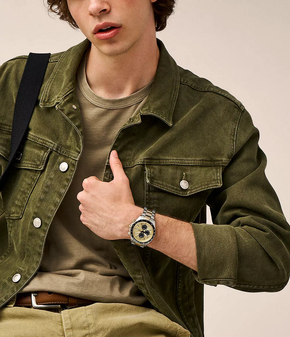 Fossil Autocross Multifunction Two-Tone Stainless Steel Men's Watch