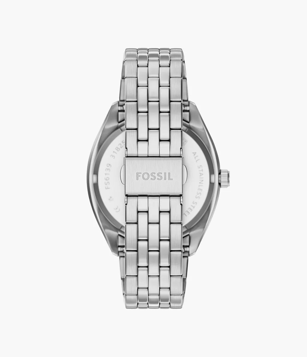 Fossil Campbell Three-Hand Day-Date Stainless Steel Men's Watch