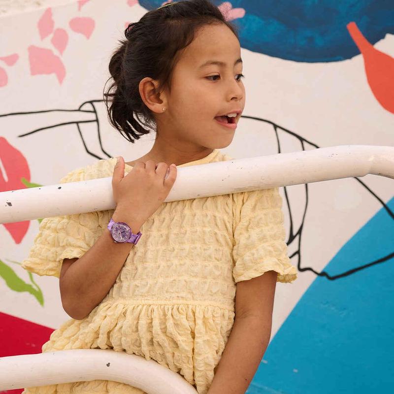 Flik Flak Purple Prism Watch FPNP167