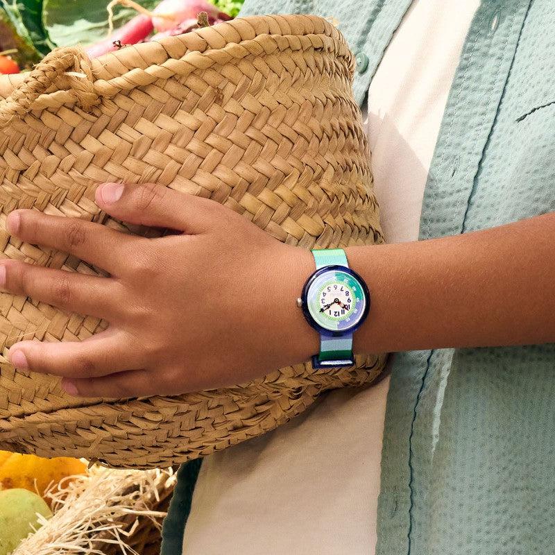 Flik Flak STRIPY GREEN Watch FBNP226