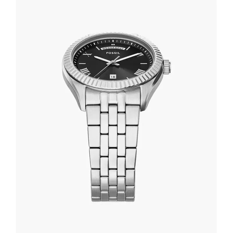 Fossil Campbell Three-Hand Day-Date Stainless Steel Men's Watch
