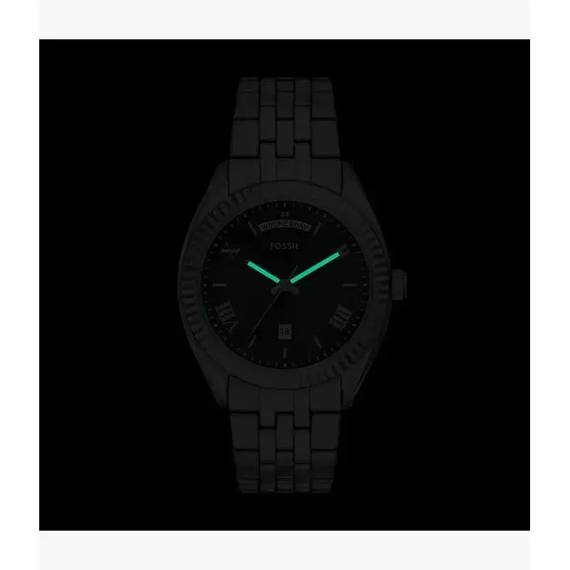 Fossil Campbell Three-Hand Day-Date Stainless Steel Men's Watch