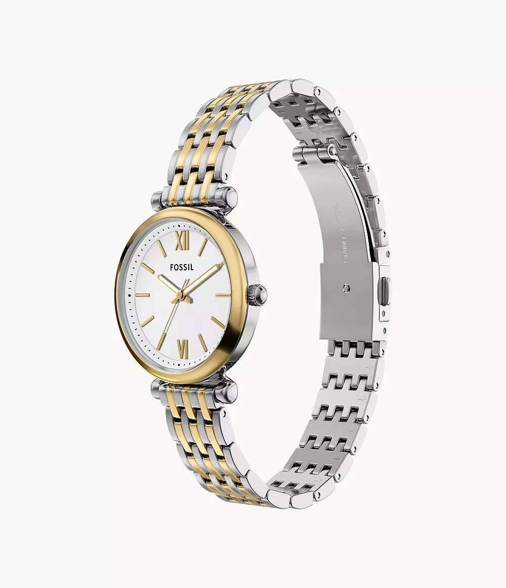 Fossil Carlie Mini Three-Hand Two-Tone Stainless Steel Women's Watch and Bracelet