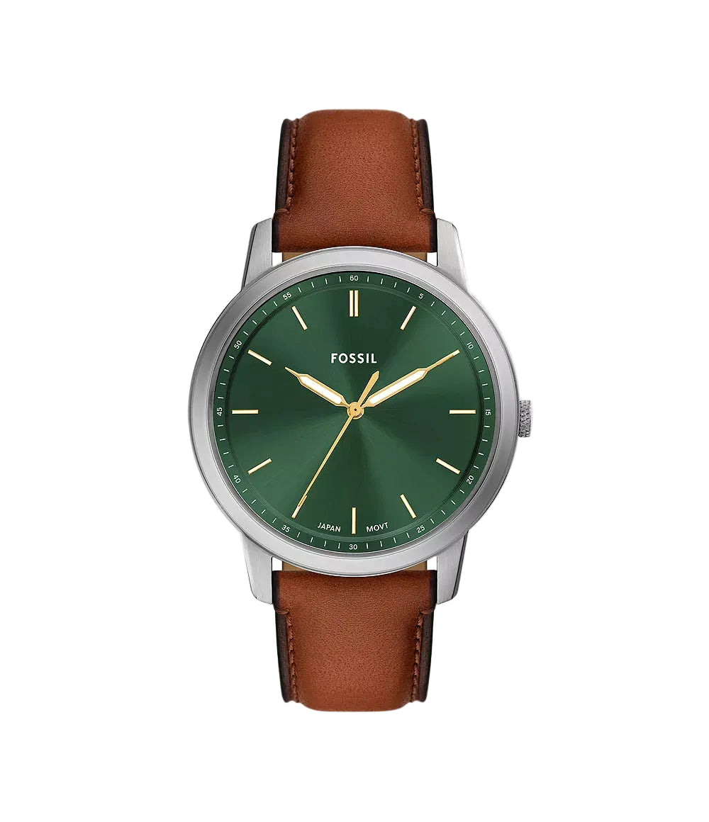 Fossil Minimalist Three-Hand Brown Leather Men's Watch
