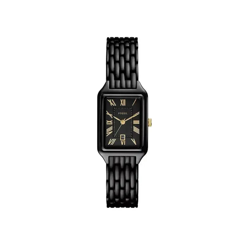 Fossil Raquel Three-Hand Date Black Stainless Steel Women's Watch