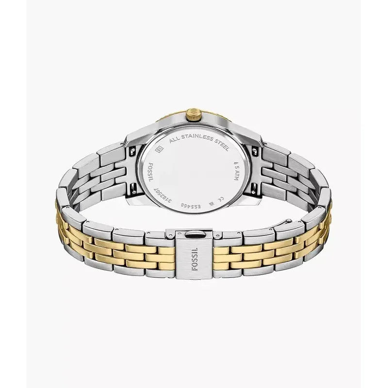 Fossil Scarlette Three-Hand Day-Date Two-Tone Stainless Steel Women's Watch