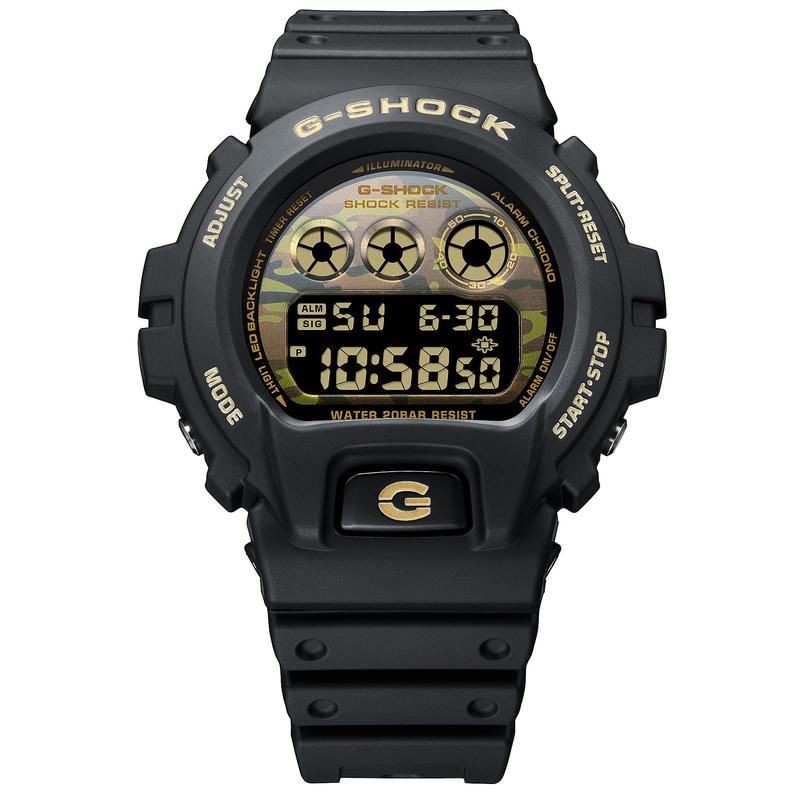 G-SHOCK Bold Camo Digital Watch DW-6900CF-1 Black Gold
