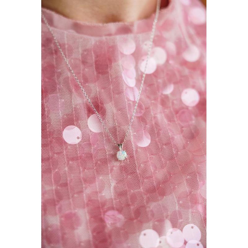 GEORGINI WISTERIA CREATED OPAL PENDANT SILVER