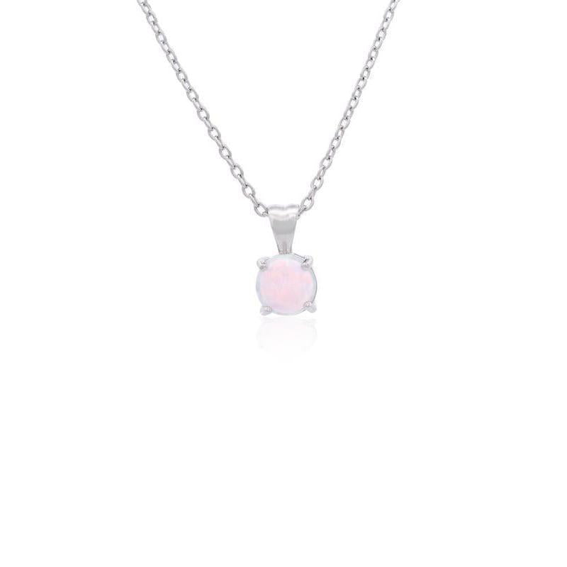GEORGINI WISTERIA CREATED OPAL PENDANT SILVER