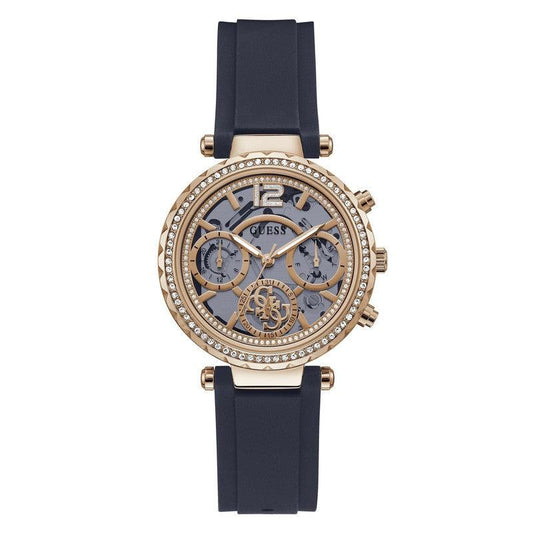 GUESS Ladies Navy/Rose-Gold Tone Multi-function Watch GW0484L2