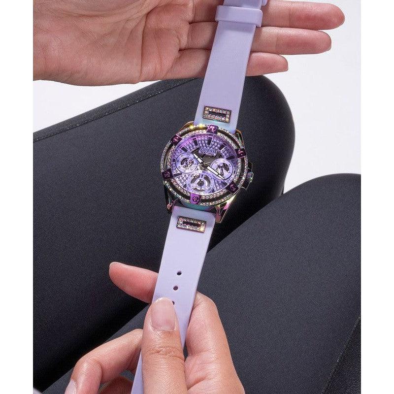 GUESS Ladies Purple Iridescent Multi-function Watch GW0536L4