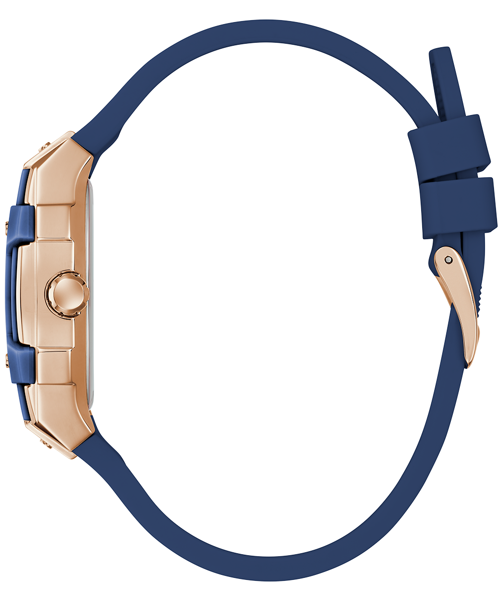 GUESS Ladies Blue Rose Gold Multi-Function Fashion Watch