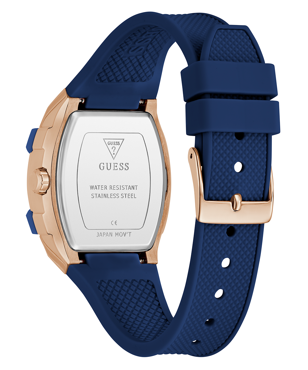 GUESS Ladies Blue Rose Gold Multi-Function Fashion Watch