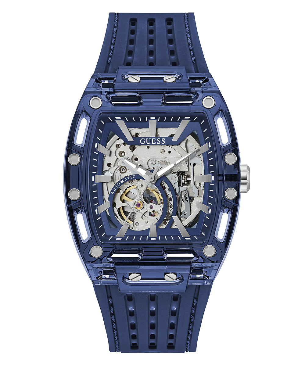 GUESS Men's Blue Analog Watch 42mm Automatic