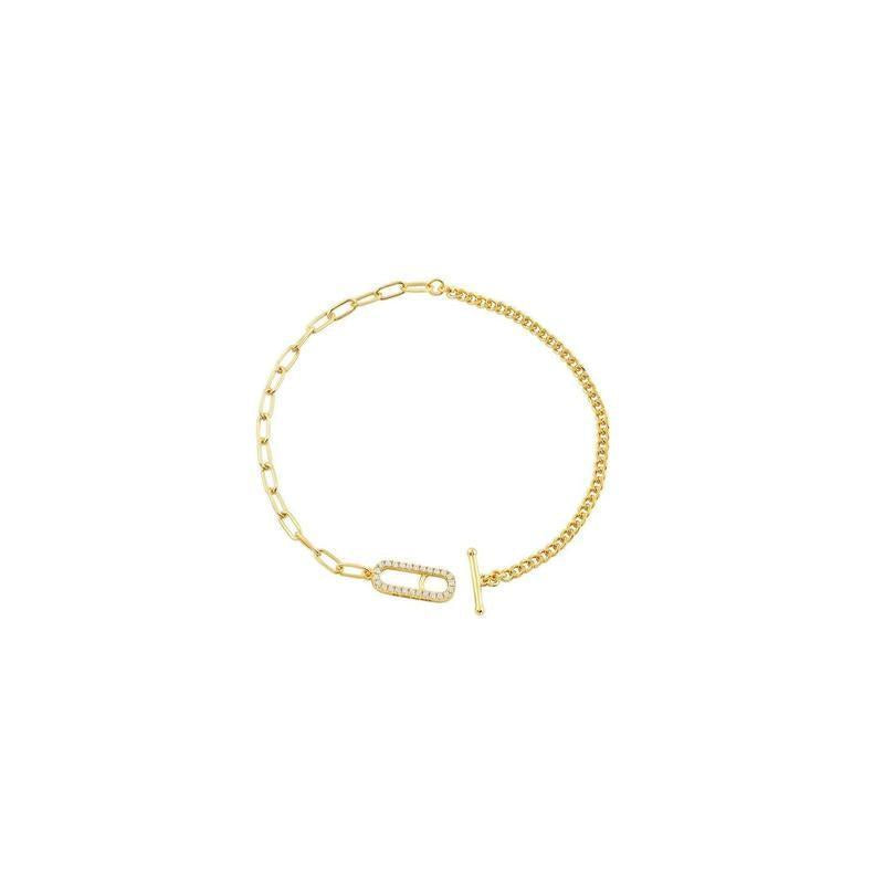 Georgini Alchemy Paperclip Curb Fob Bracelet 18ct Gold