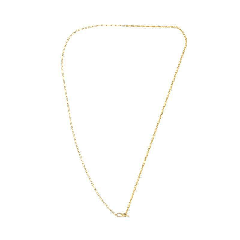 Georgini Alchemy Paperclip Curb Fob Necklace Gold 18ct Plated