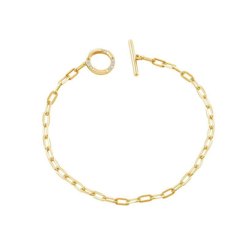Georgini Alchemy Paperclip Fob Bracelet 18ct Gold Plated