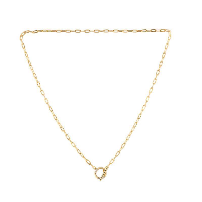 Georgini Alchemy Paperclip Fob Necklace 18ct Gold Plated