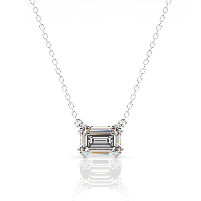 Georgini Elegant Essentials Emerald Cut Hidden Halo Silver Pendant