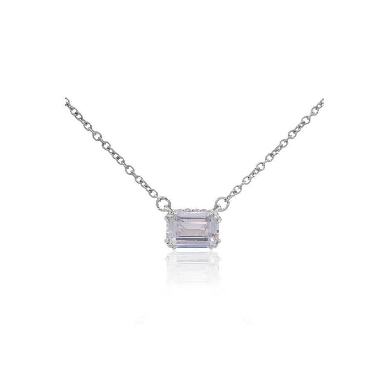 Georgini Elegant Essentials Emerald Cut Hidden Halo Silver Pendant