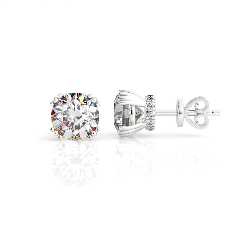 Georgini Elegant Hidden Halo Silver Stud Earrings