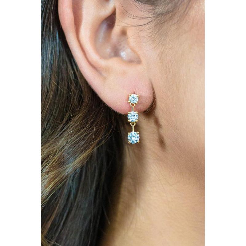 Georgini Gifts Trilogy Gold Earrings with Cubic Zirconia