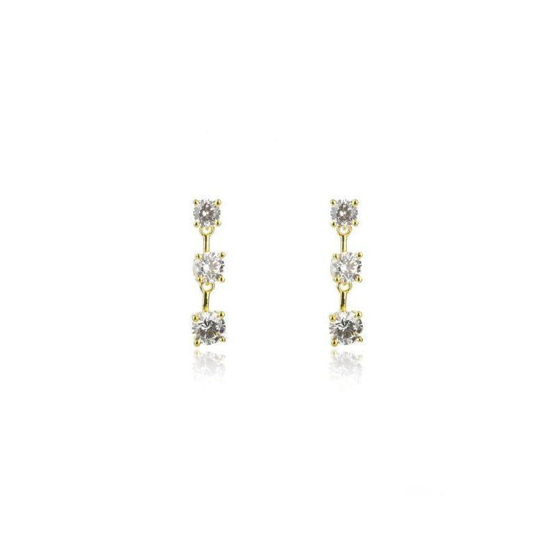 Georgini Gifts Trilogy Gold Earrings with Cubic Zirconia